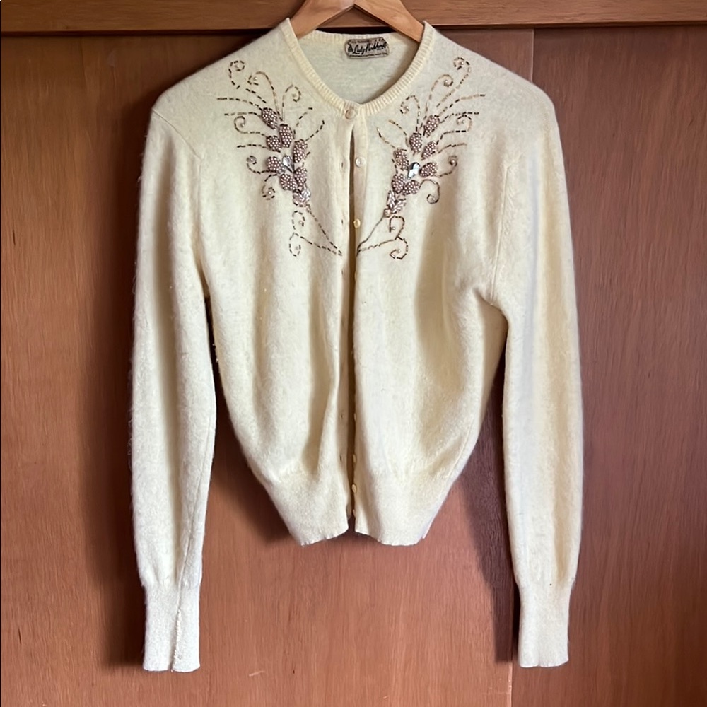Vintage Cardigan Sweater in Butter Yellow